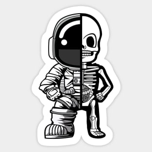 Astronaut Half Skeleton Sticker